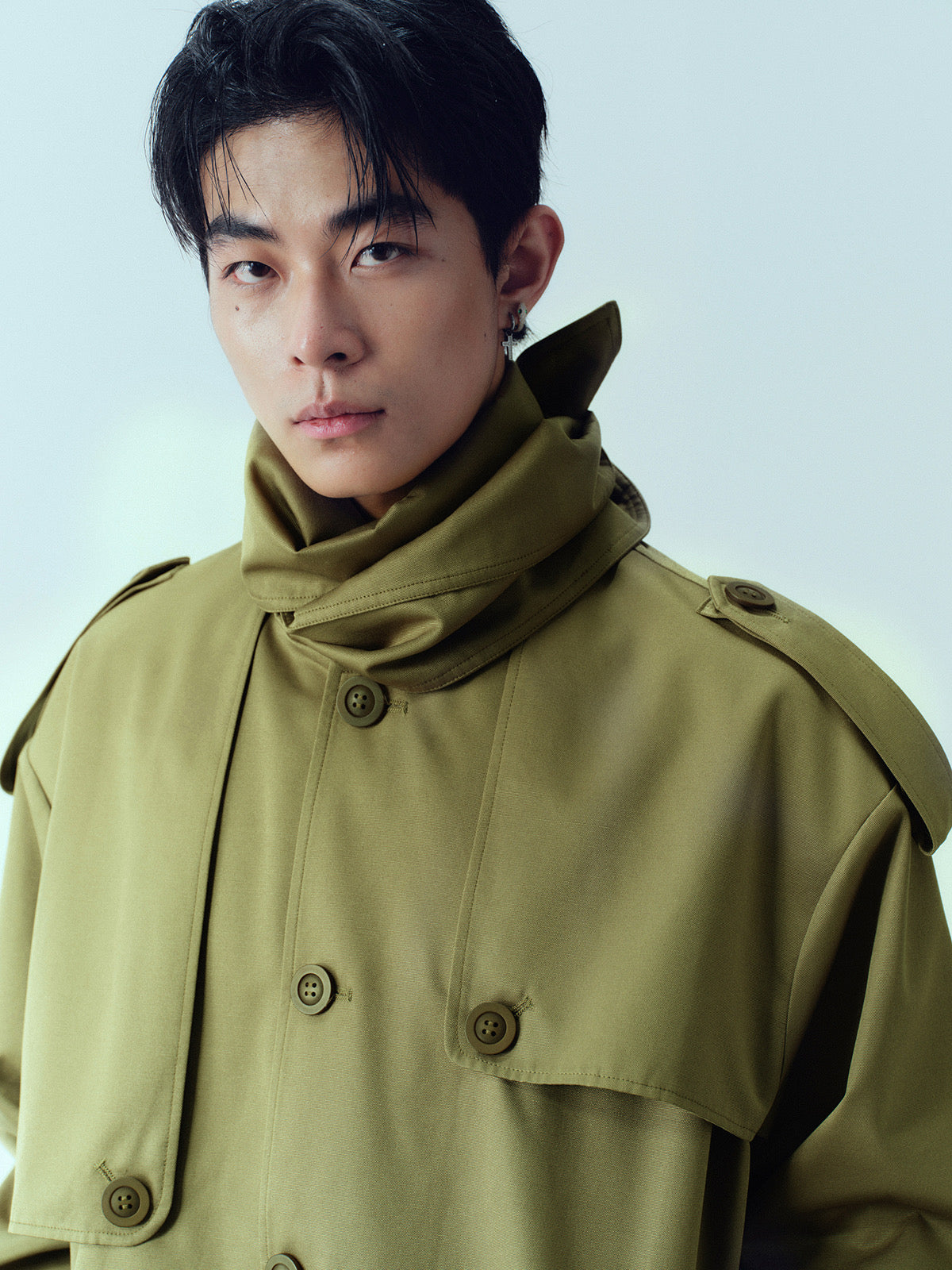 Big bow tie silhouette windbreaker jacket
