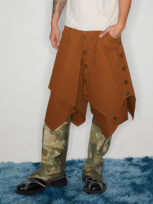 Multi layer button ronin pants