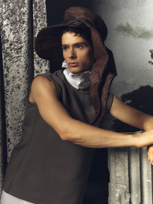 Palace White Shirt Collar Sleeveless T-shirt