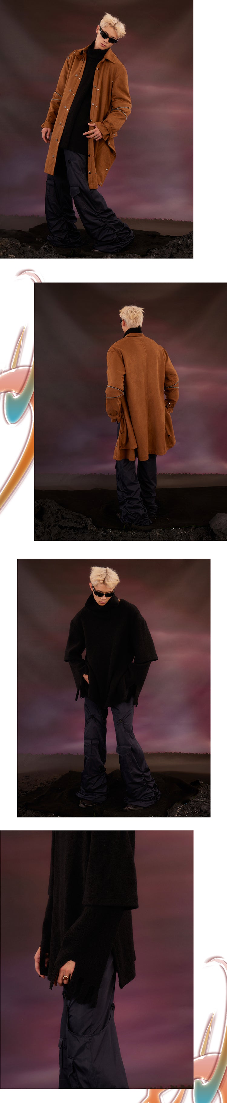 Blue outdoor pleated pants