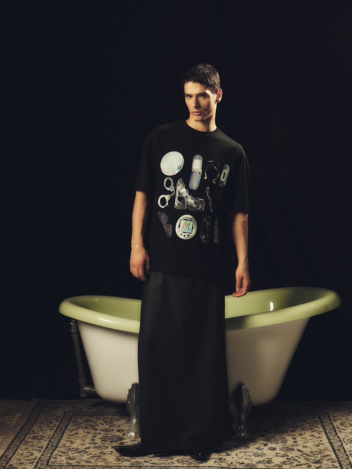 Full picture y2k printed loose T-shirt