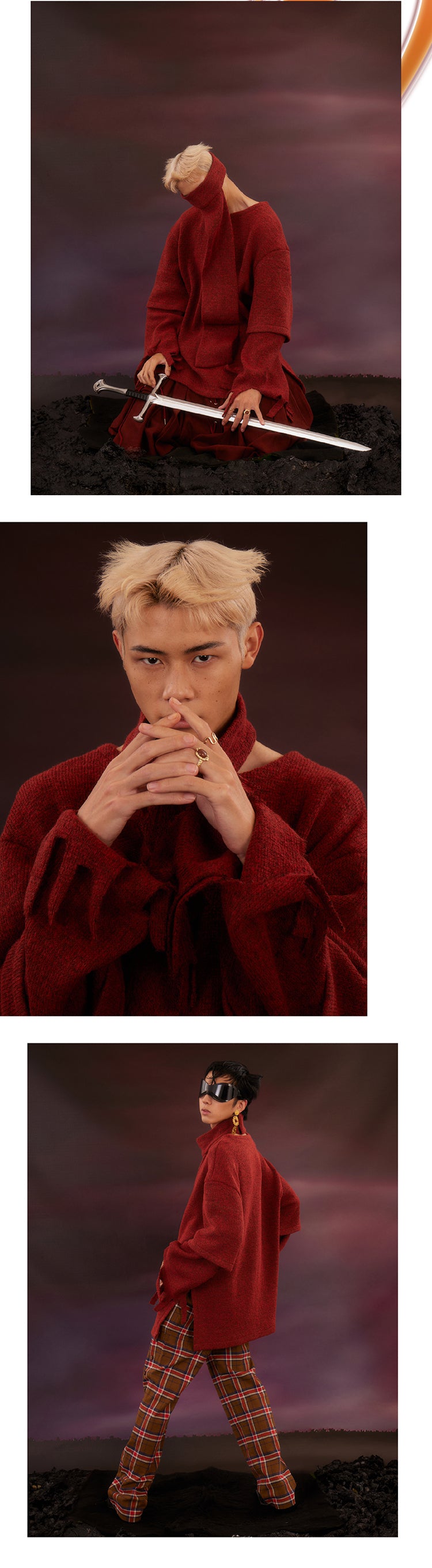 Scarf and tattered sweater