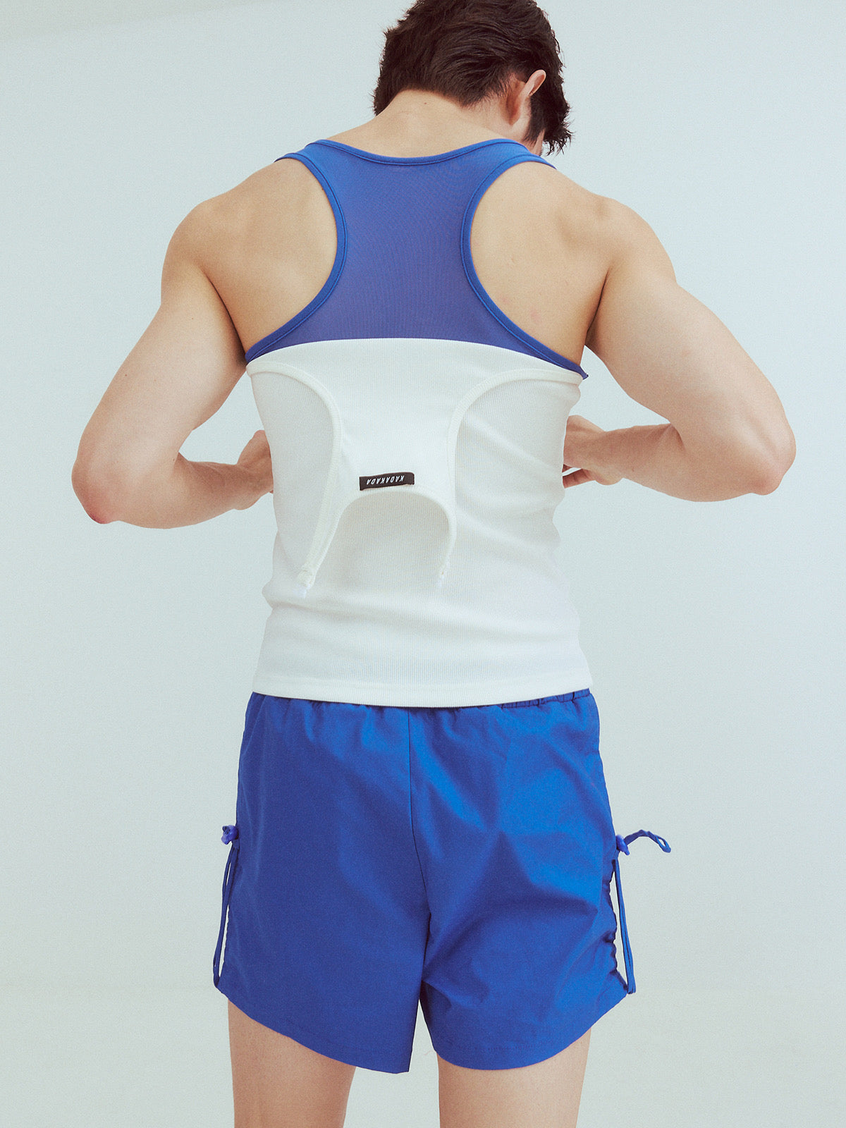 Blue distorted ultra-short shorts