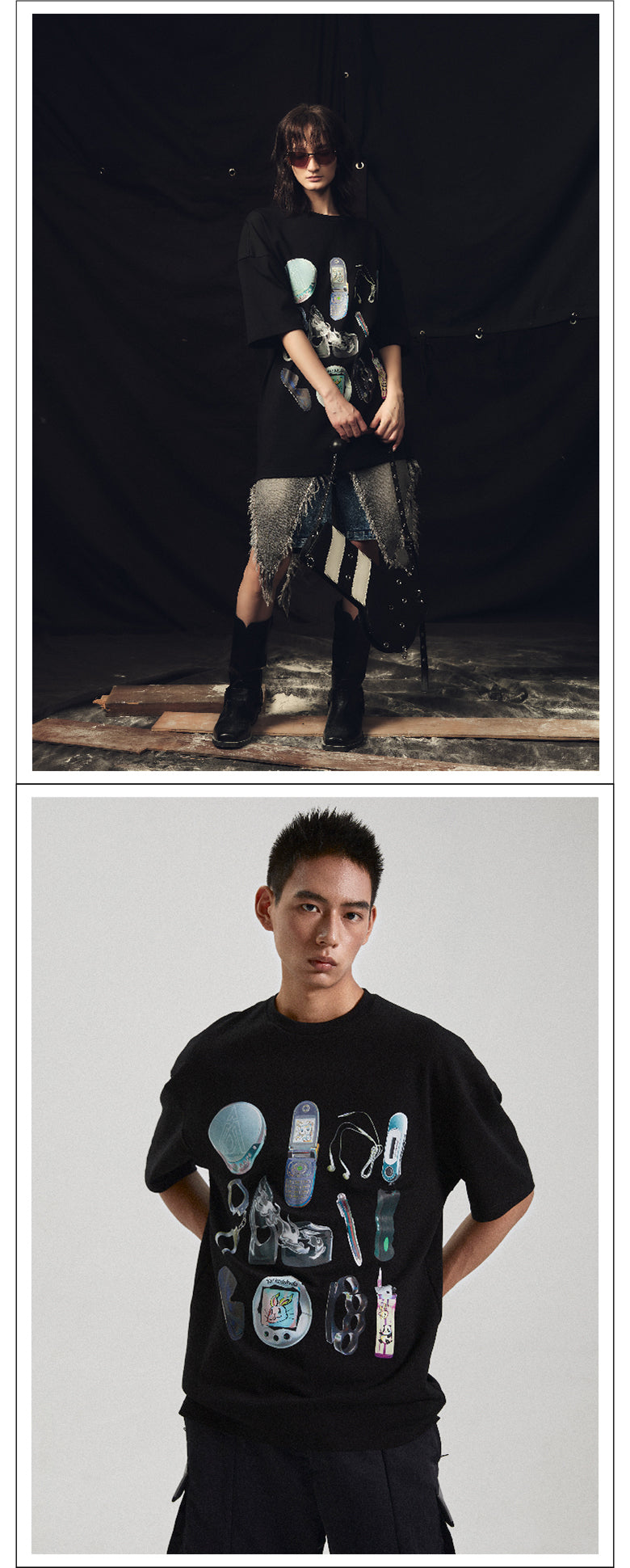 Full picture y2k printed loose T-shirt