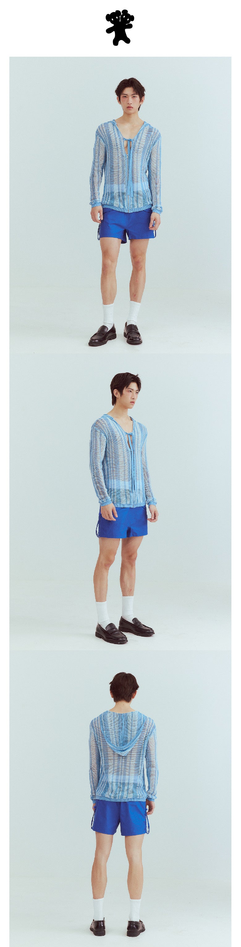 Vacation-style hollow-out knitted shirt