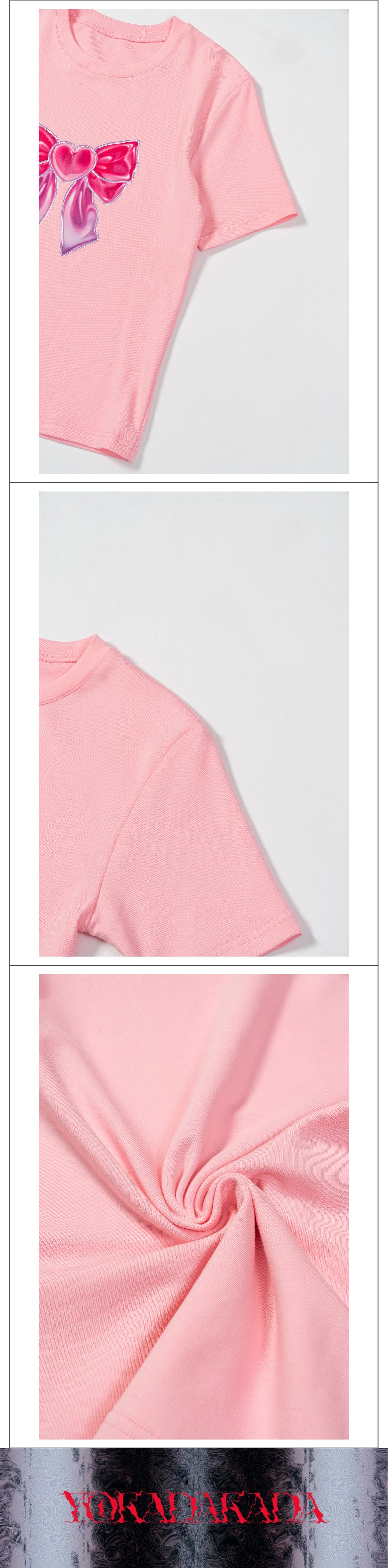 Y2k Vintage Bow Printed Tight T-shirt