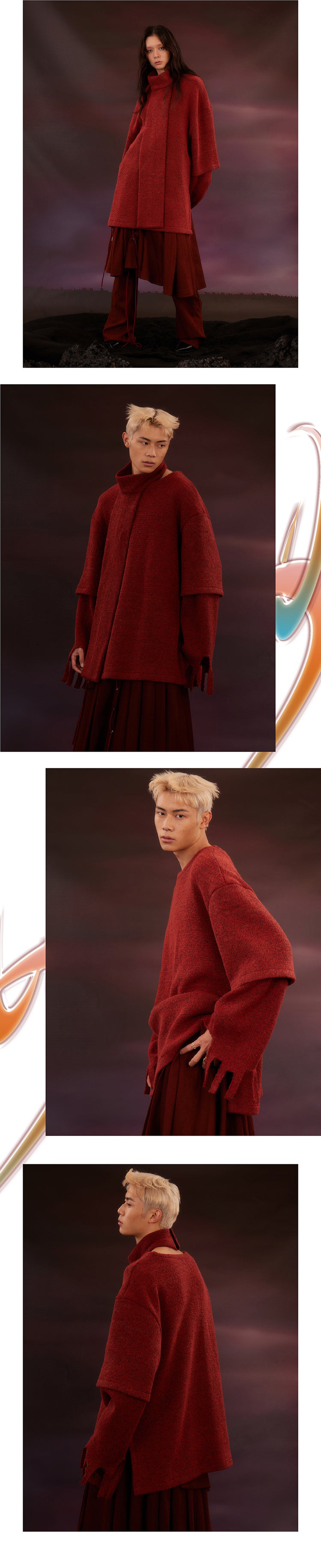 Scarf and tattered sweater