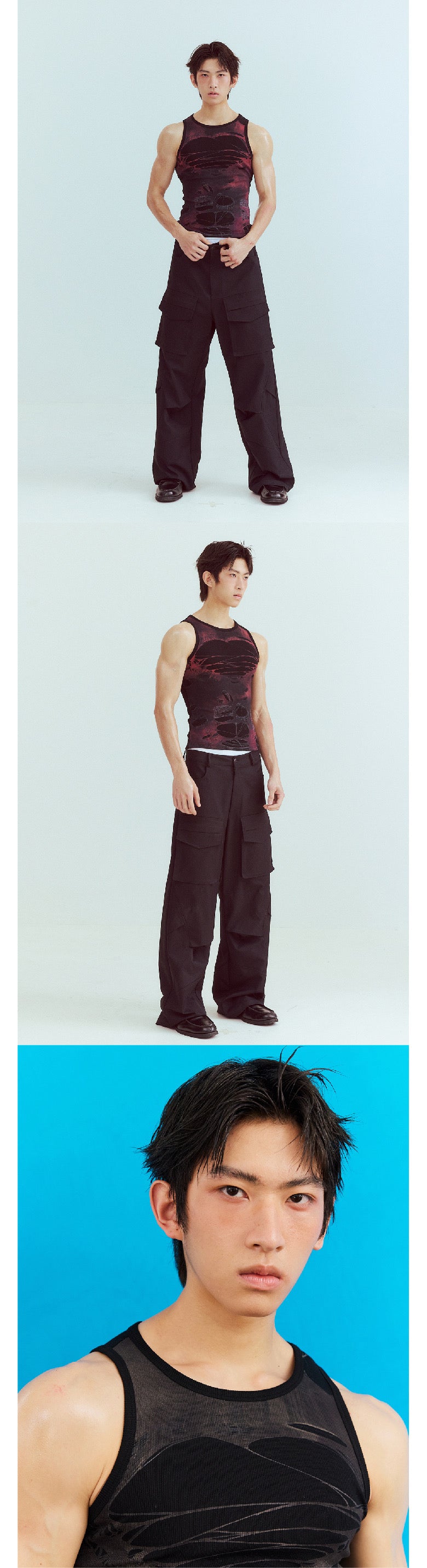 Torn print vest