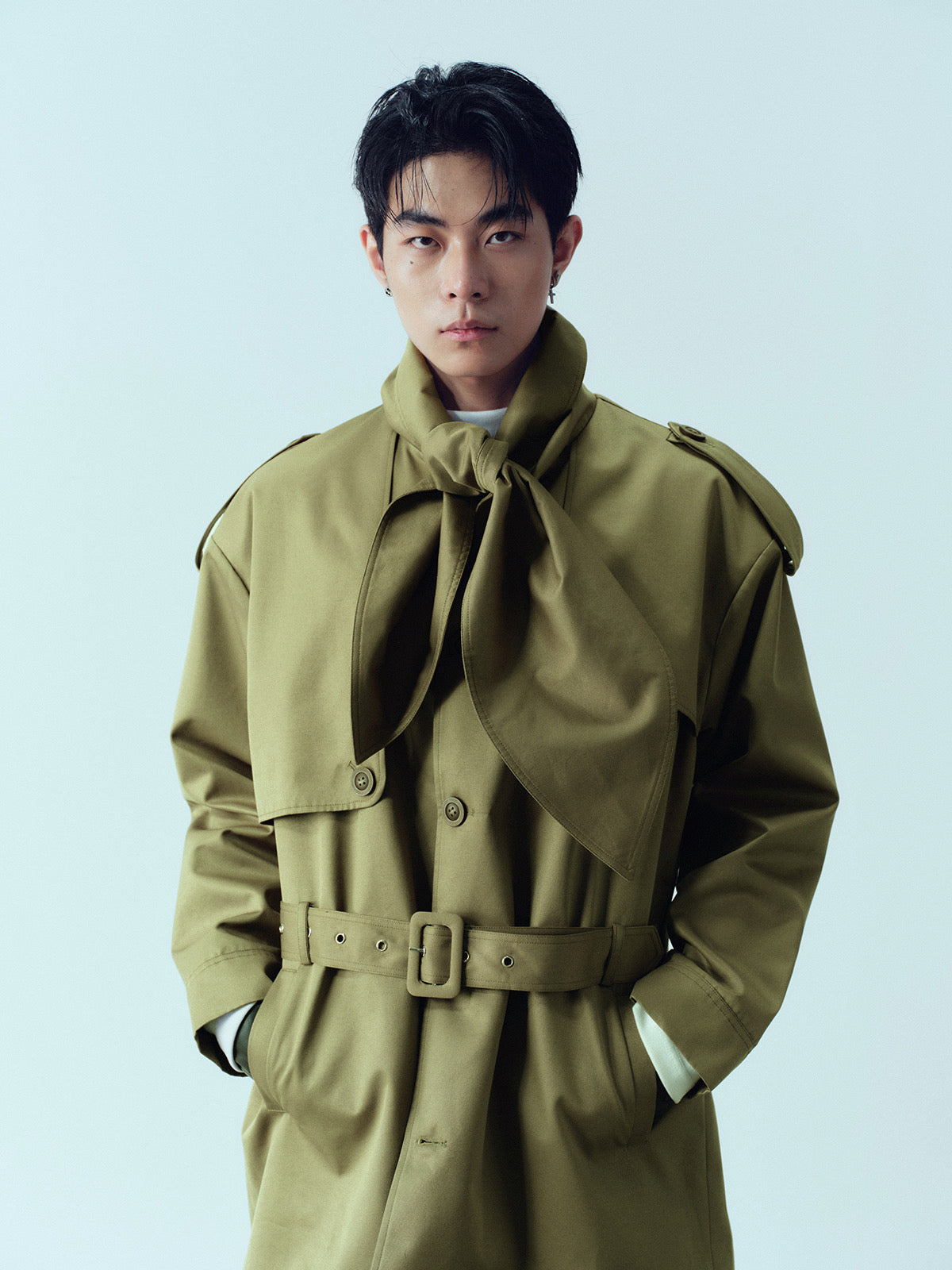 Big bow tie silhouette windbreaker jacket