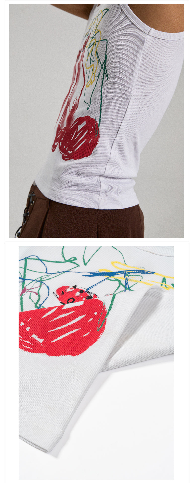 Cherry Graffiti Short Stroke Tank Top