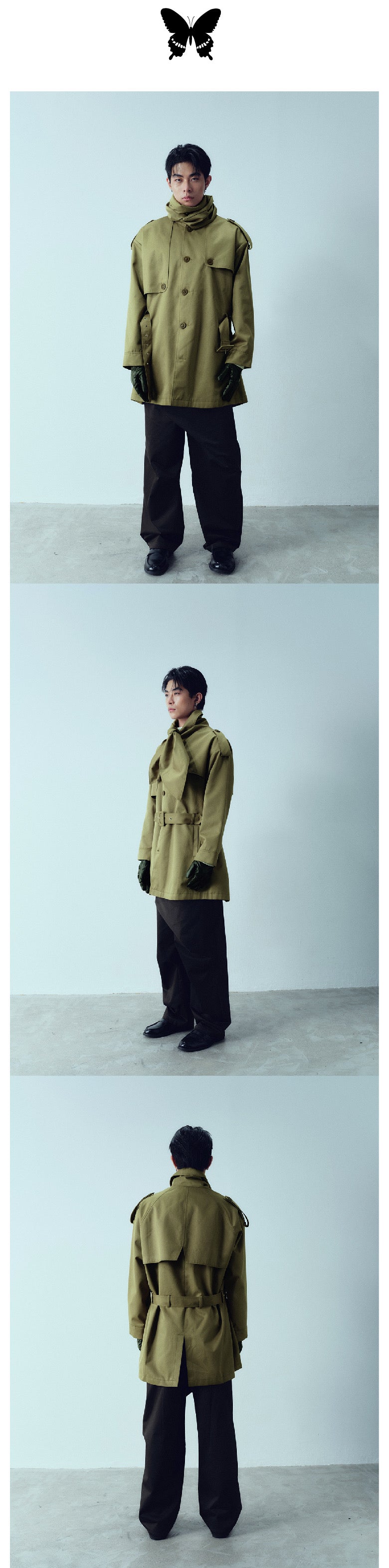 Big bow tie silhouette windbreaker jacket