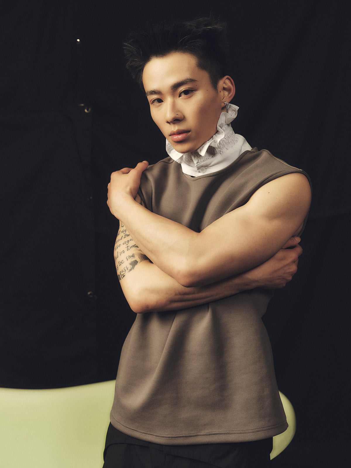 Palace White Shirt Collar Sleeveless T-shirt