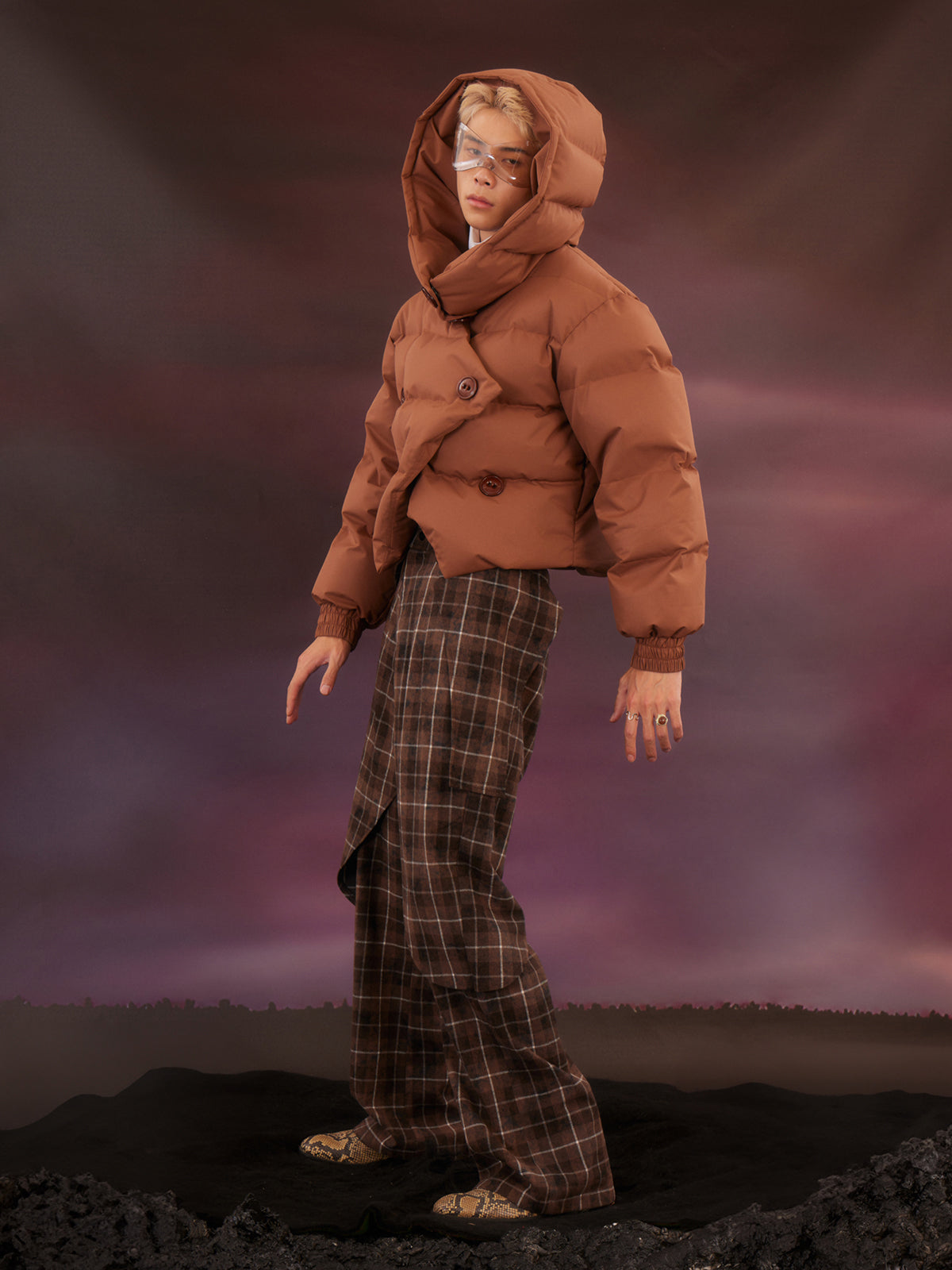 Brown Maillard Short Bread Down Coat