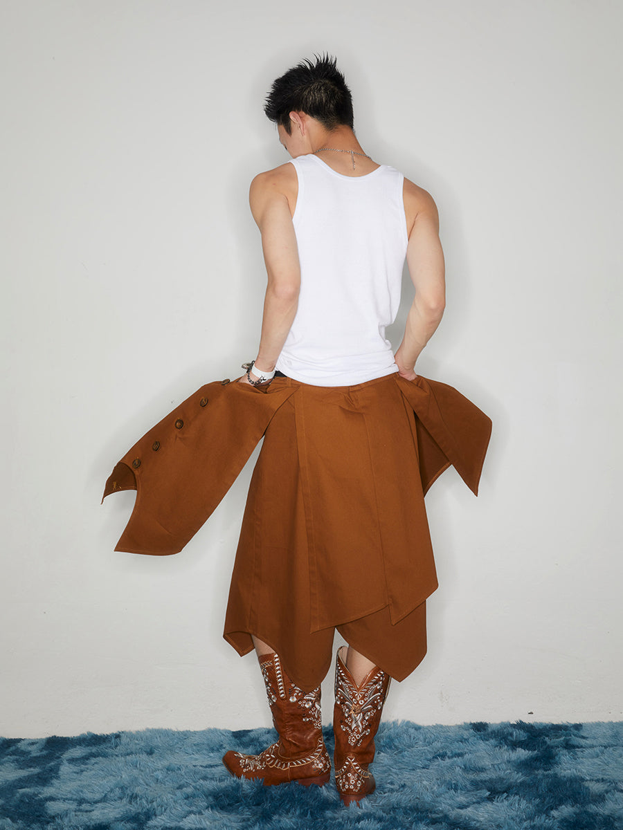 Multi layer button ronin pants