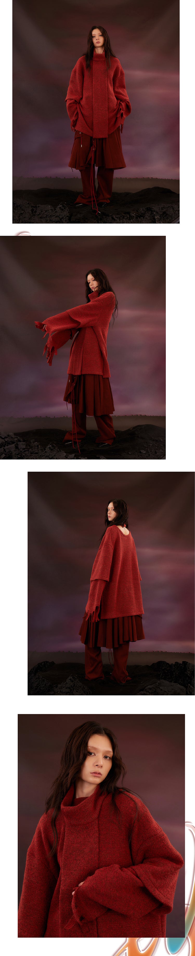 Scarf and tattered sweater