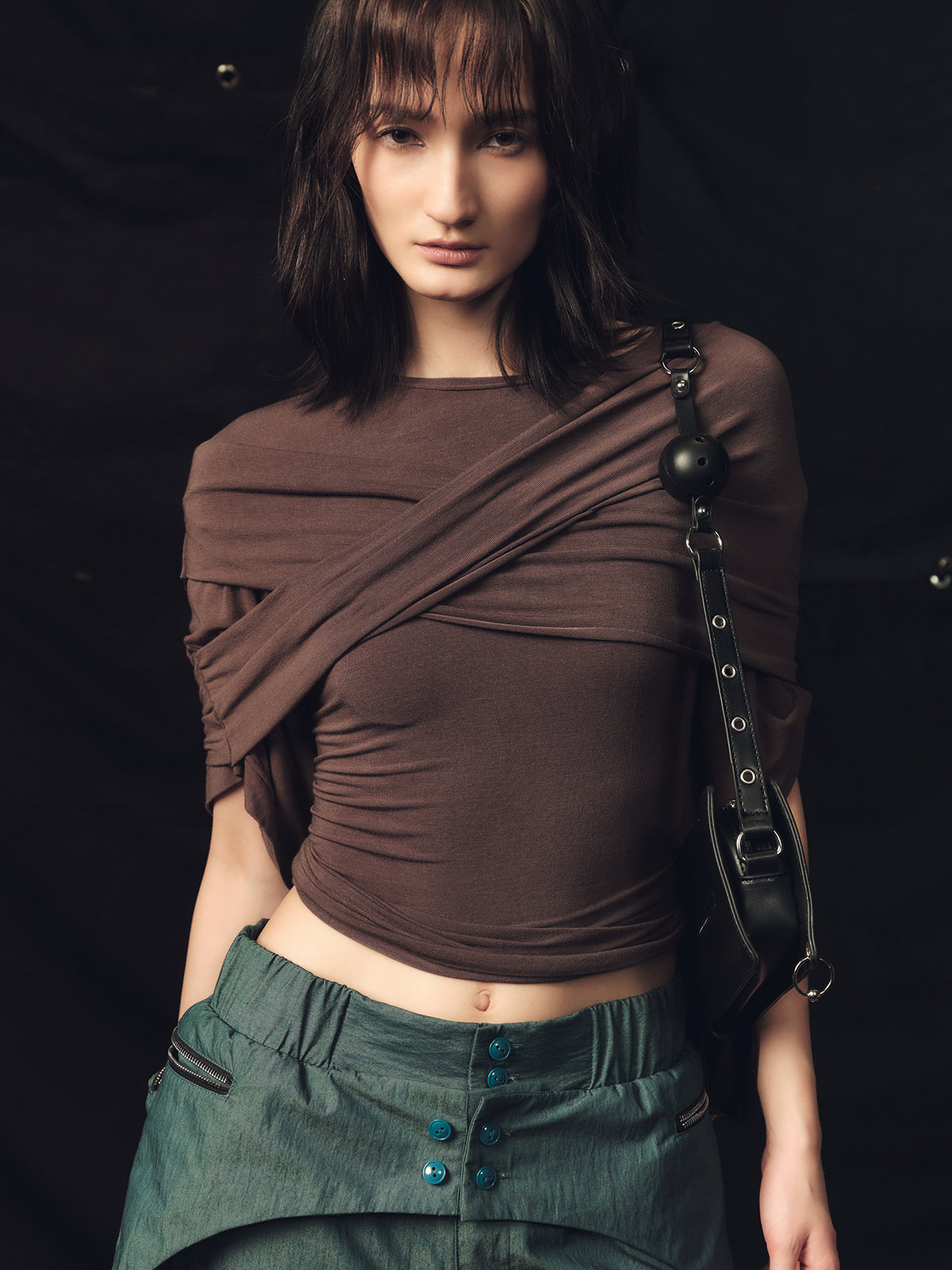 Leather backpack and underarm bag