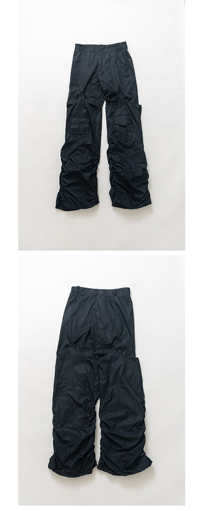 Blue outdoor pleated pants