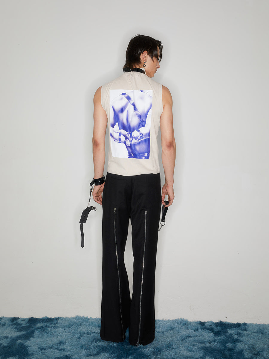 Black long zippered pants