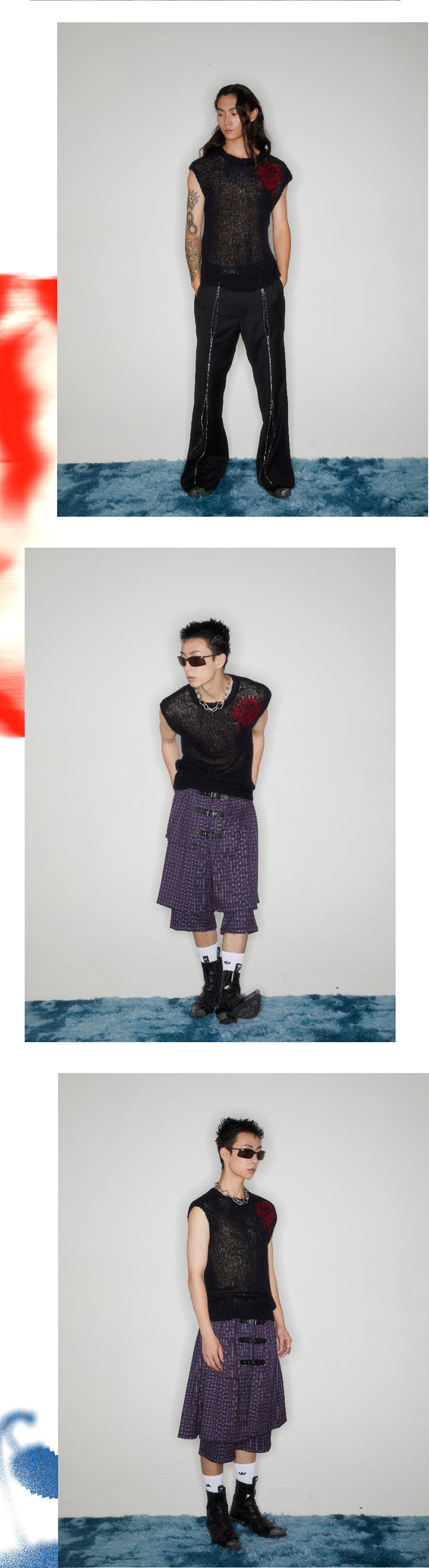 Rose Black Sleeveless Sweater