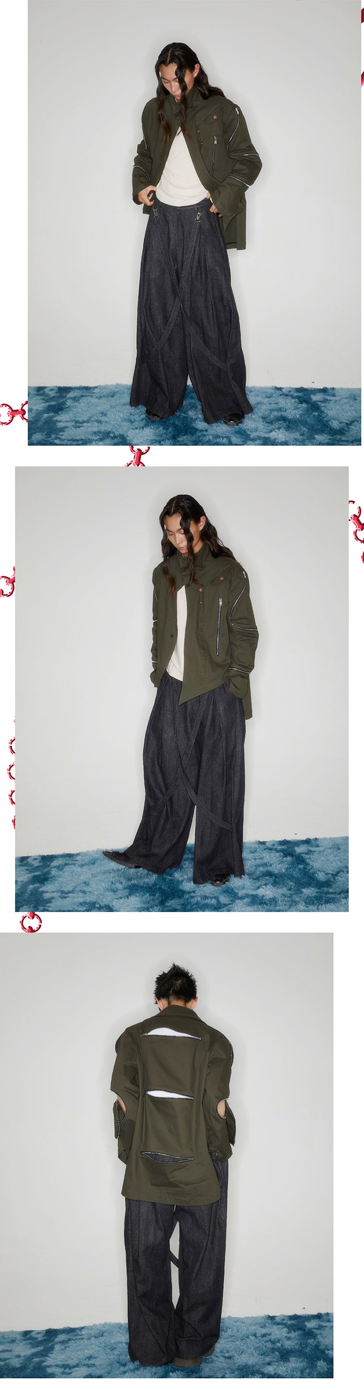 Asymmetric military jacket