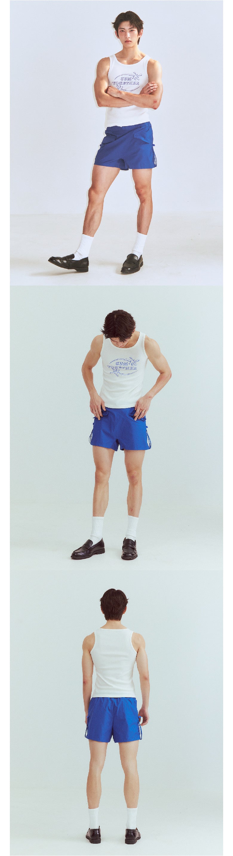 Blue distorted ultra-short shorts