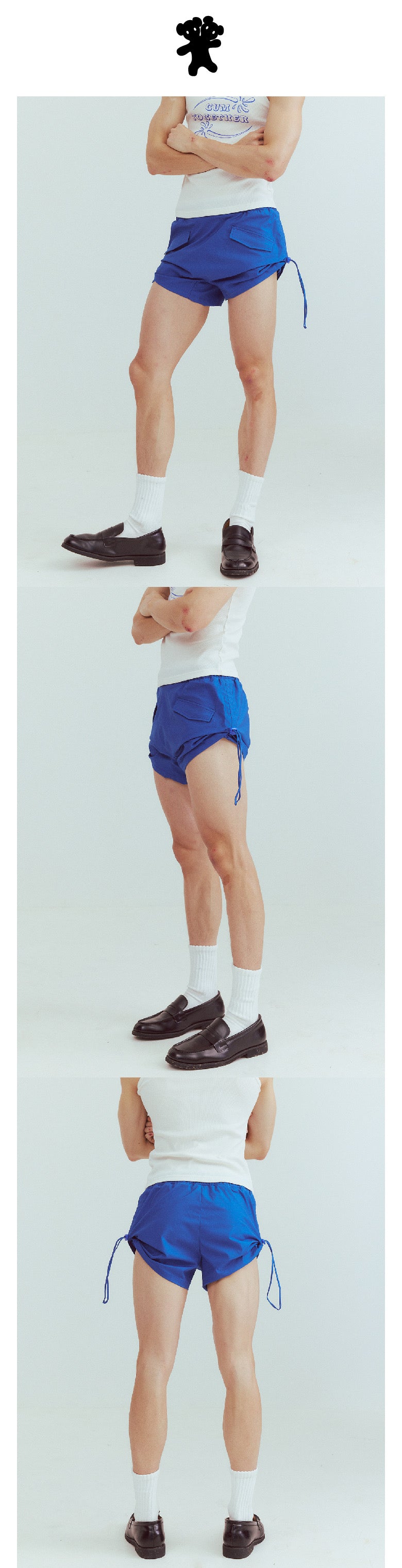 Blue distorted ultra-short shorts