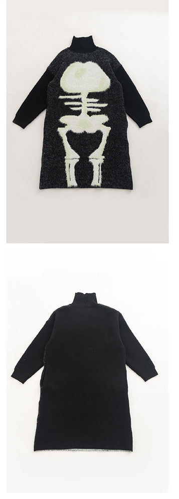 Black fishbone long sweater
