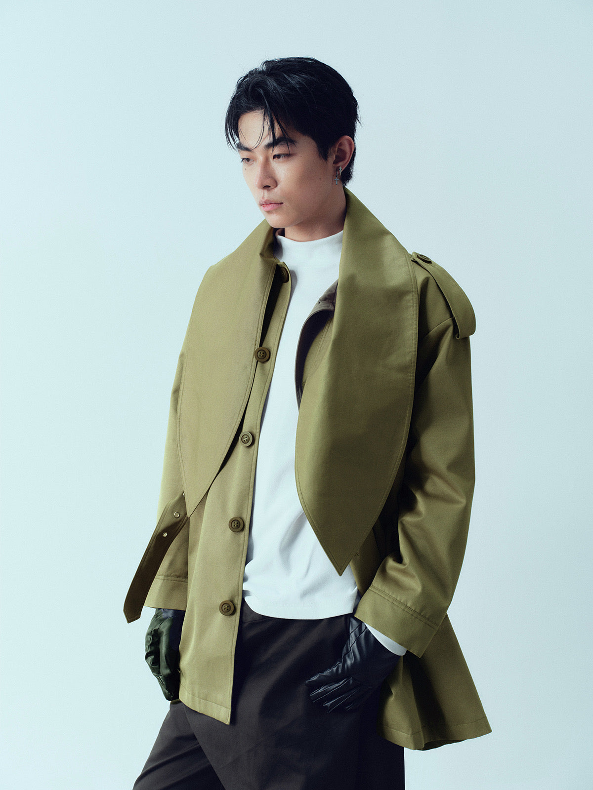 Big bow tie silhouette windbreaker jacket
