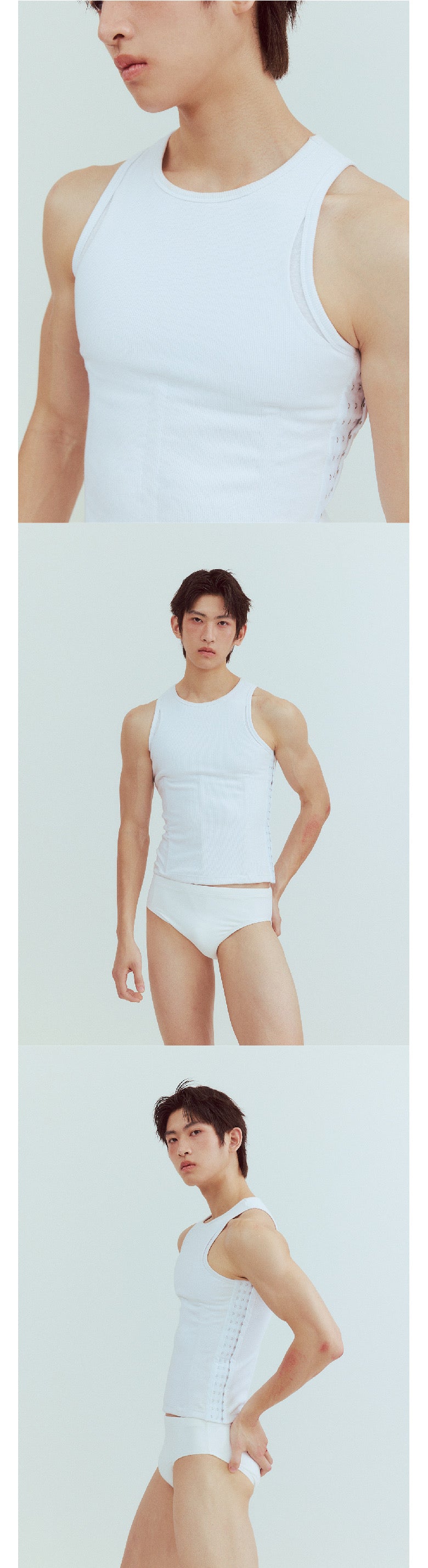 Fishbone-supported fitted vest