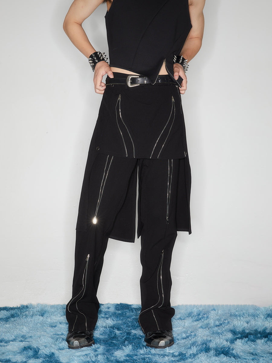 Ferrous zippered culottes