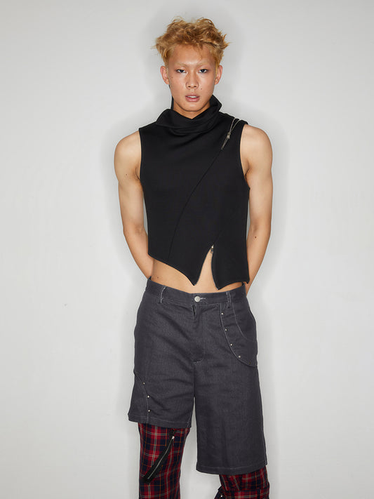 Sleeveless high neck top