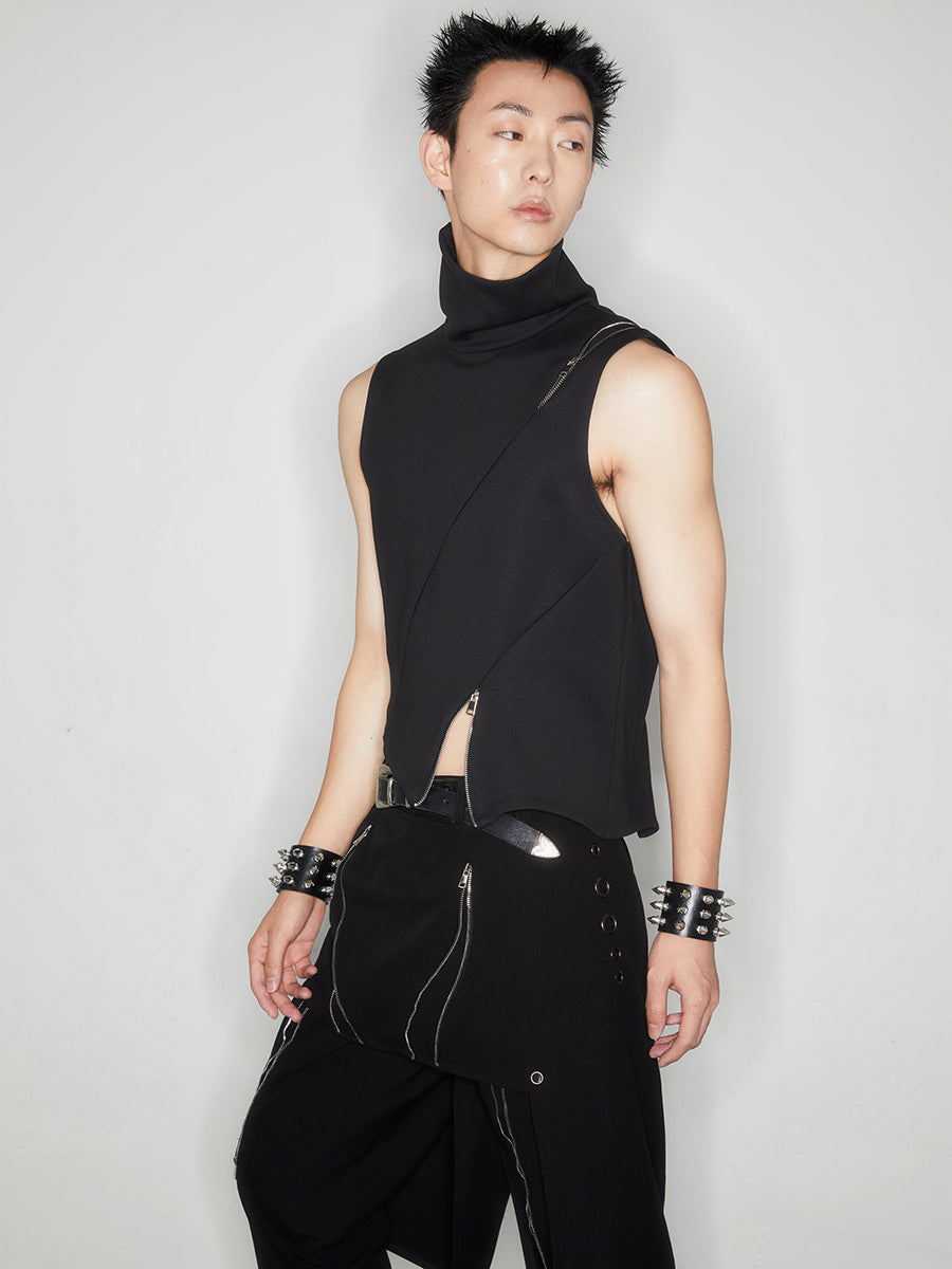 Sleeveless high neck top