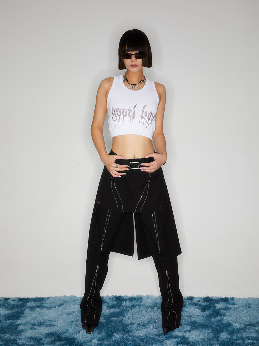 Ferrous zippered culottes