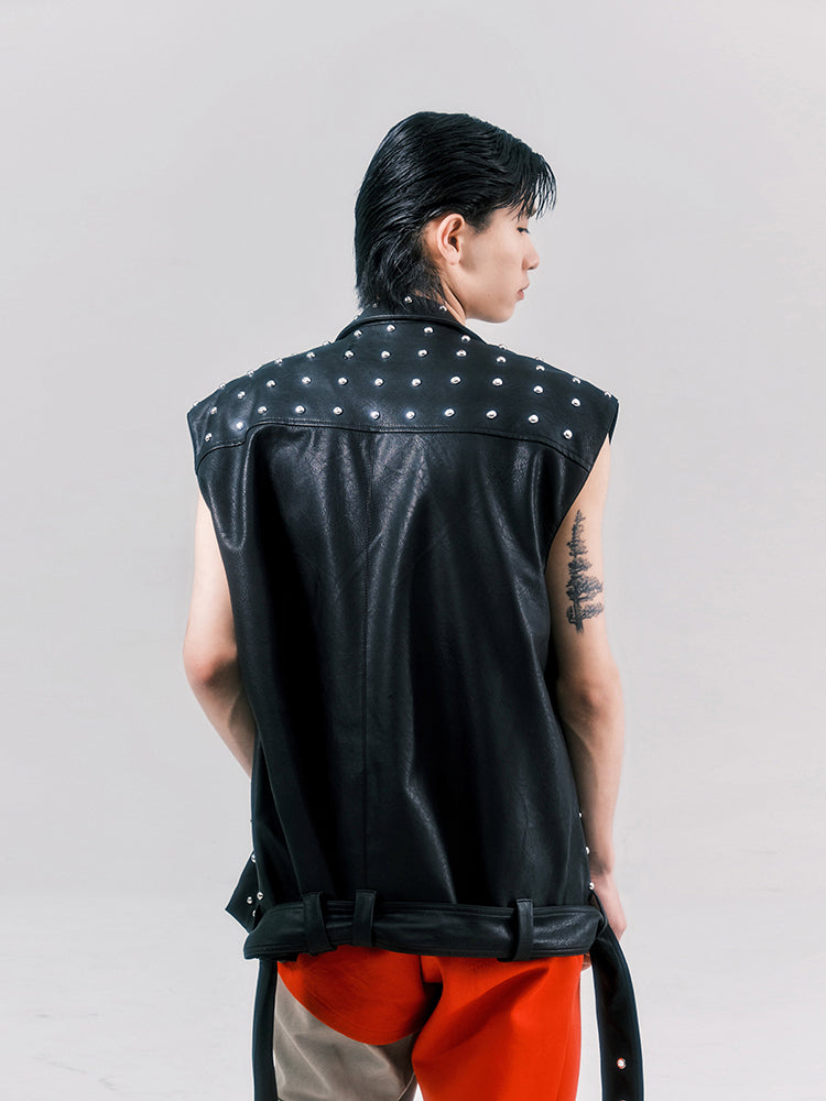 Riveted silhouette punk vest