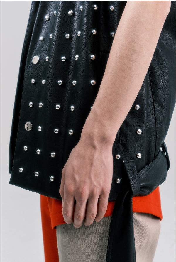 Riveted silhouette punk vest