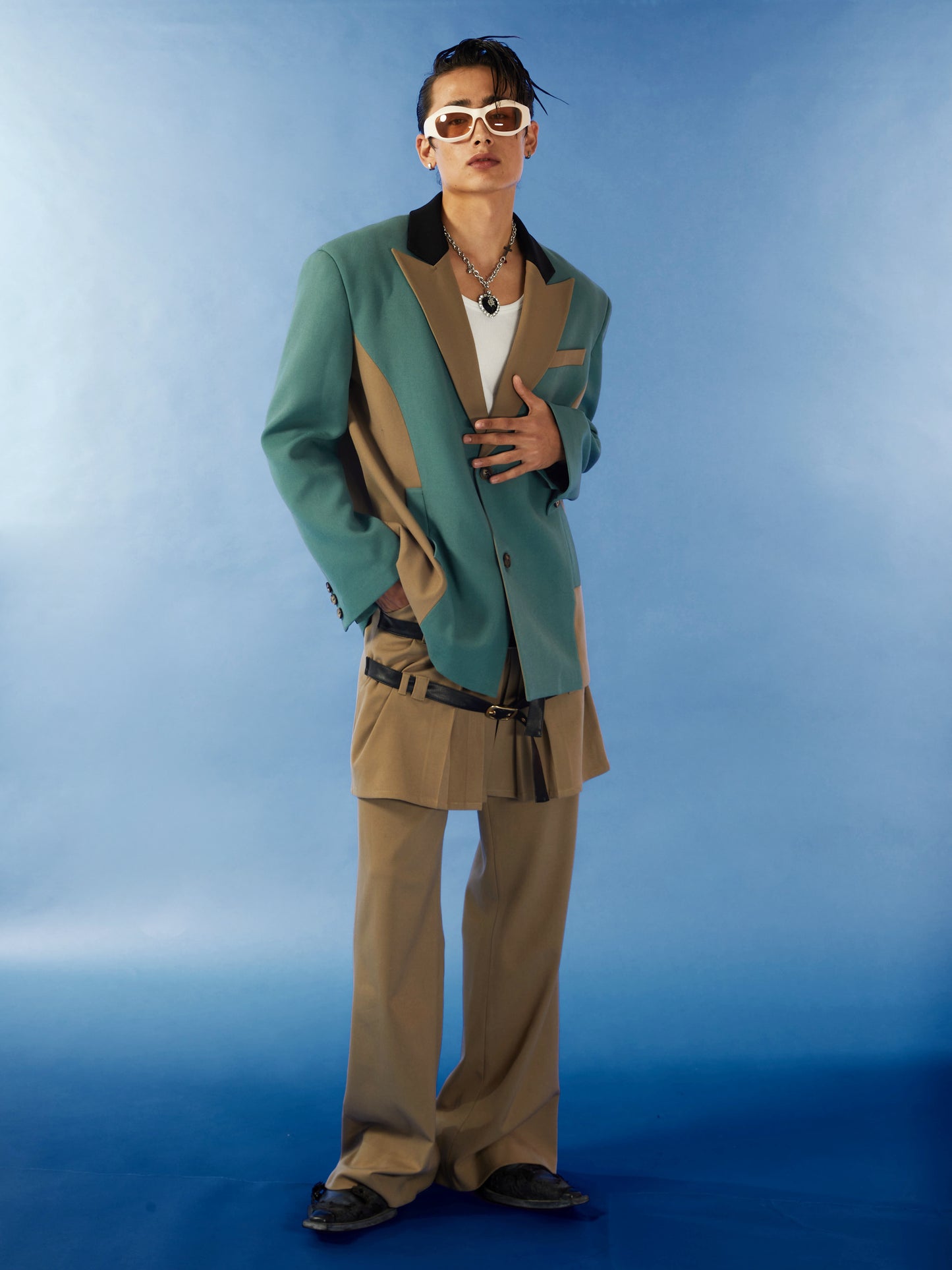 Casual patchwork suit