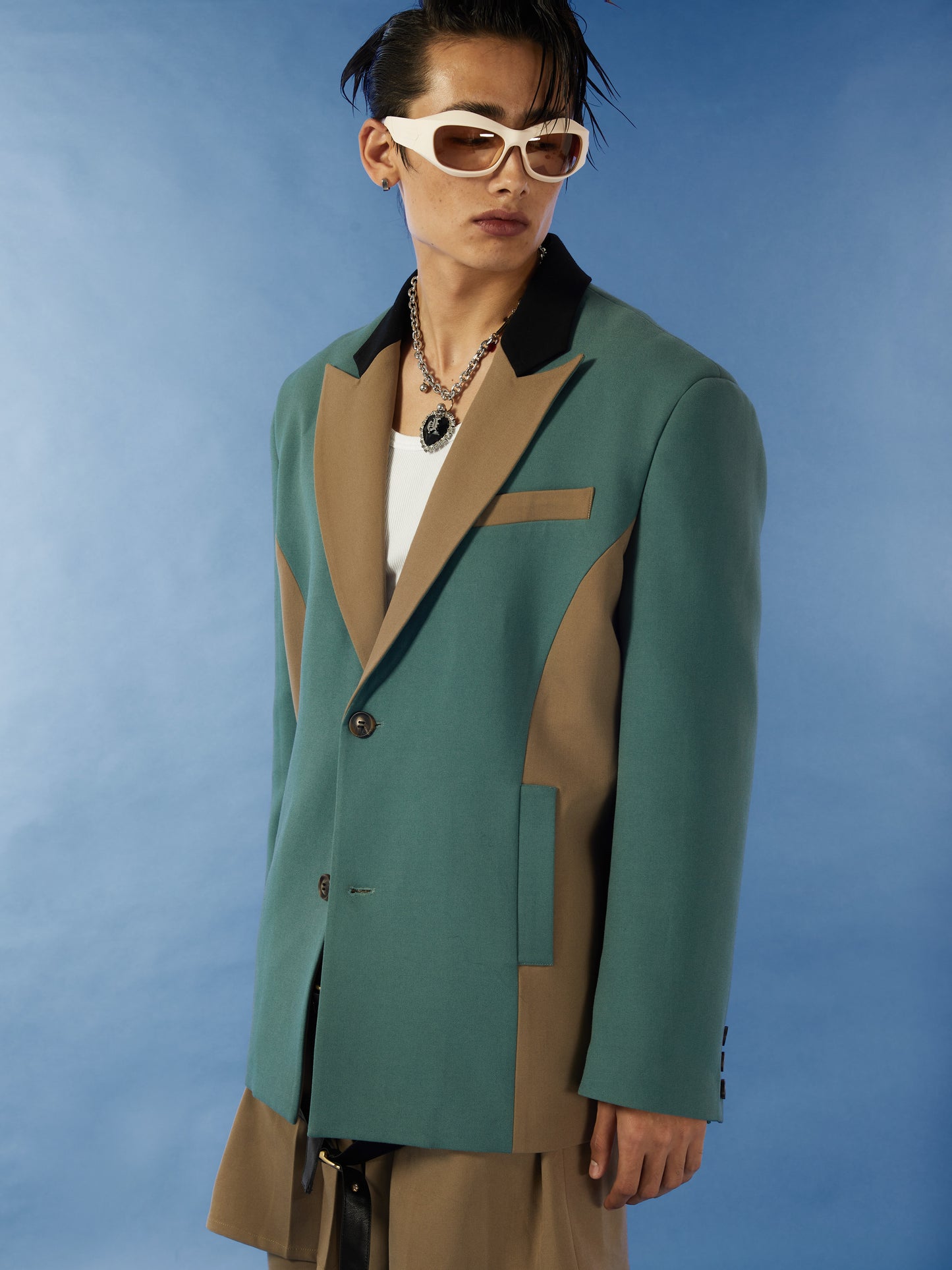 Casual patchwork suit