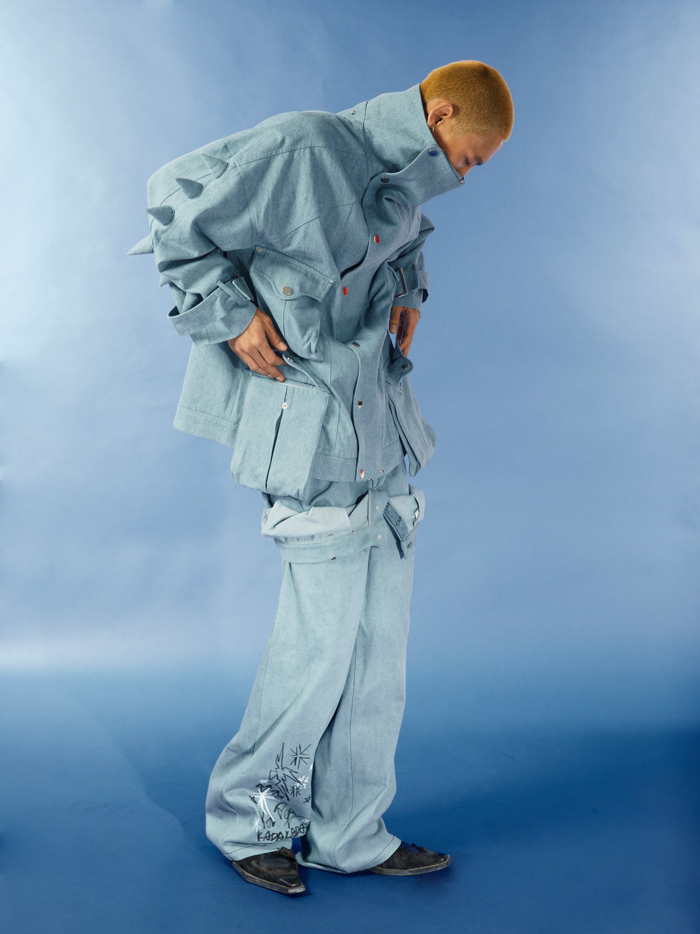 Loose vintage wash denim jacket