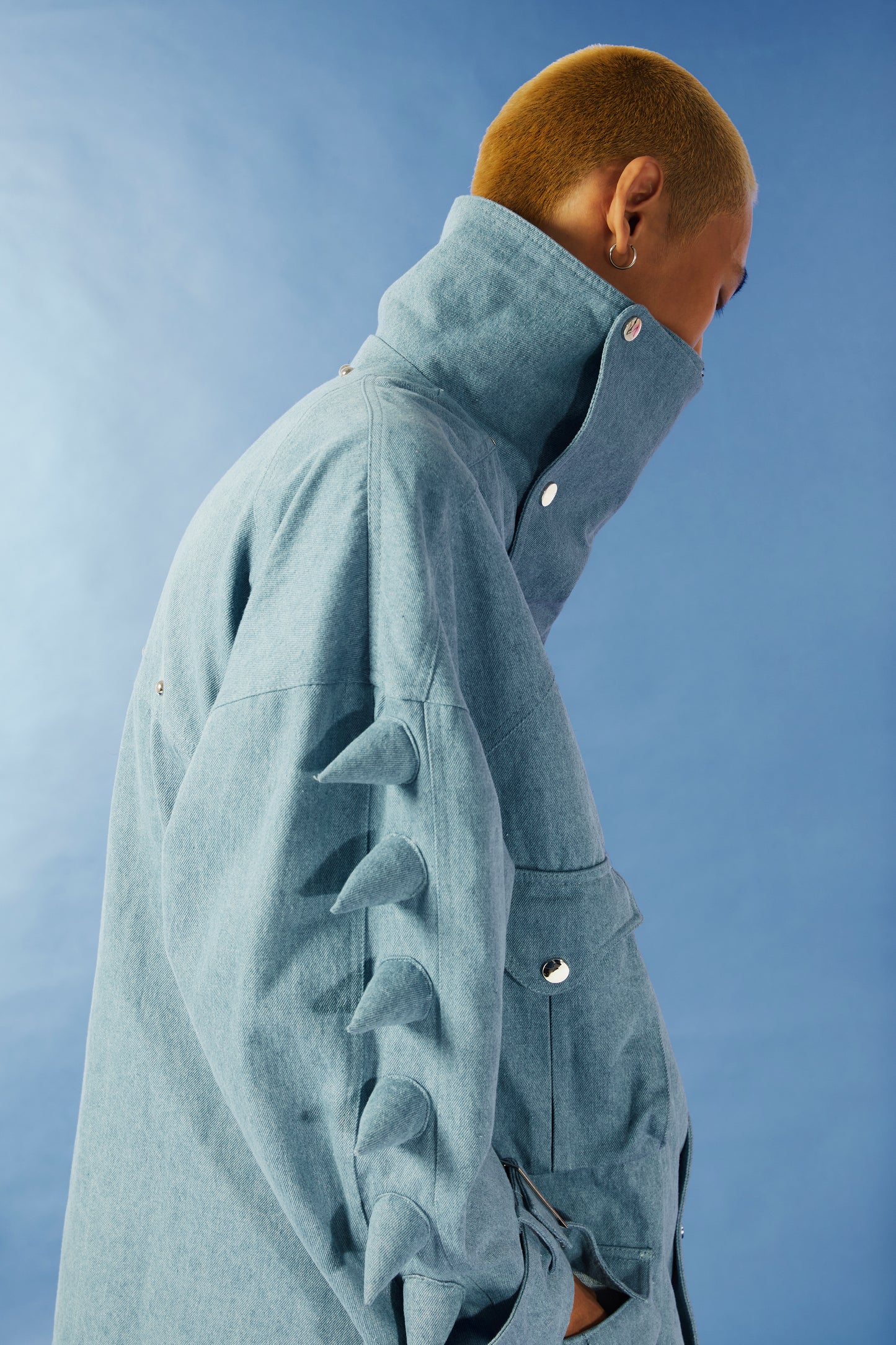 Loose vintage wash denim jacket