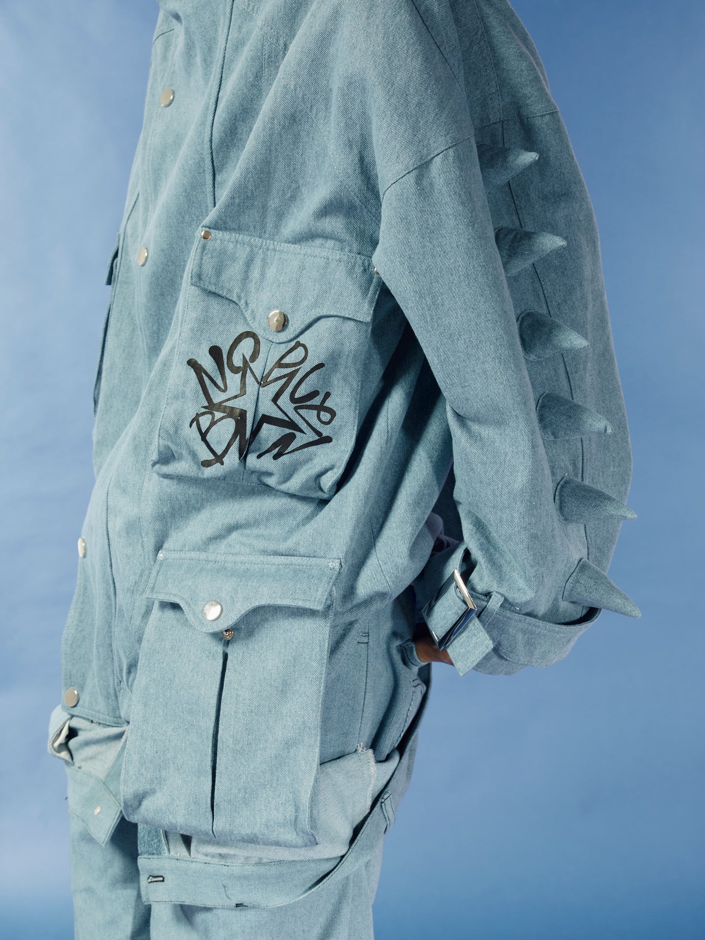 Loose vintage wash denim jacket