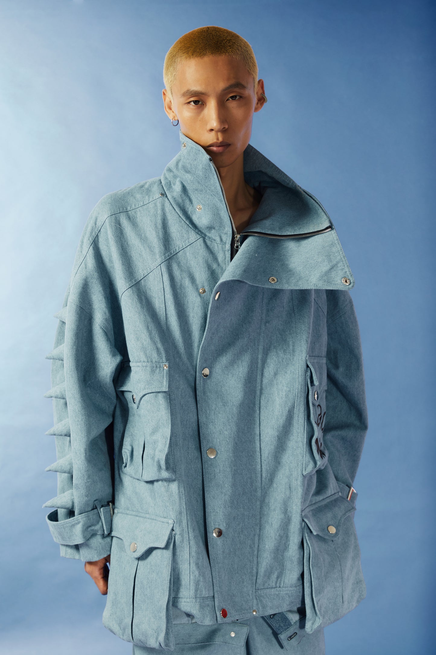 Loose vintage wash denim jacket