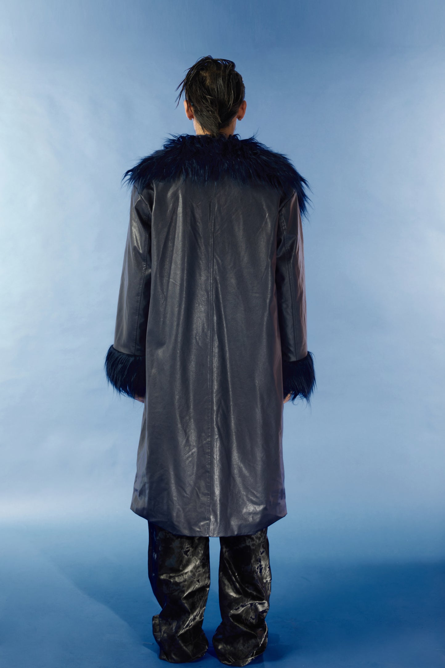 Long fur imitation fur coat