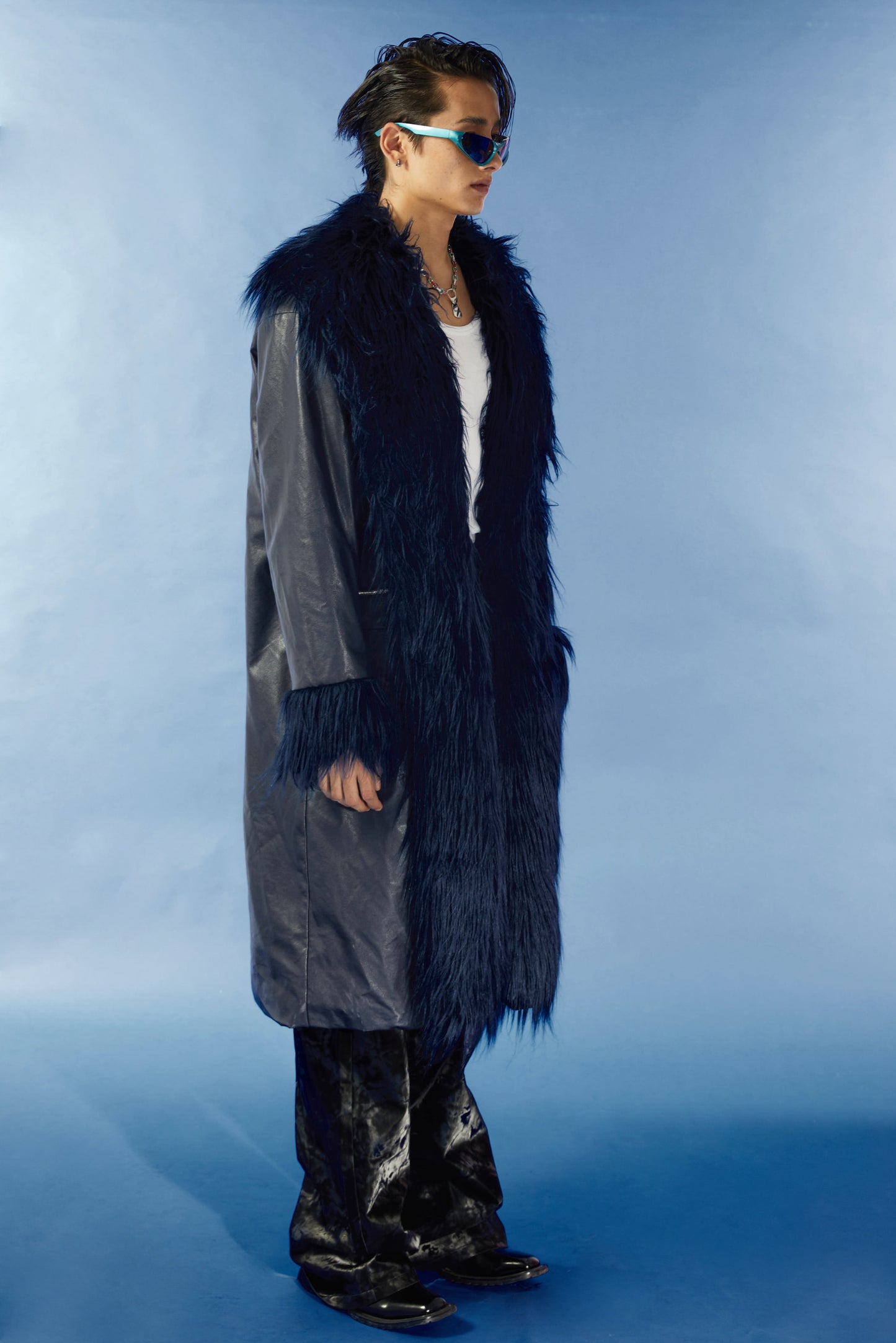 Long fur imitation fur coat