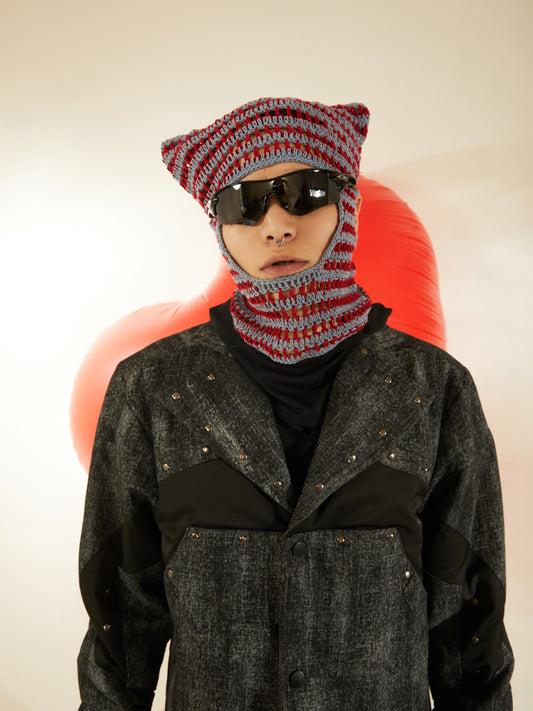 Hand woven hollow wool cap