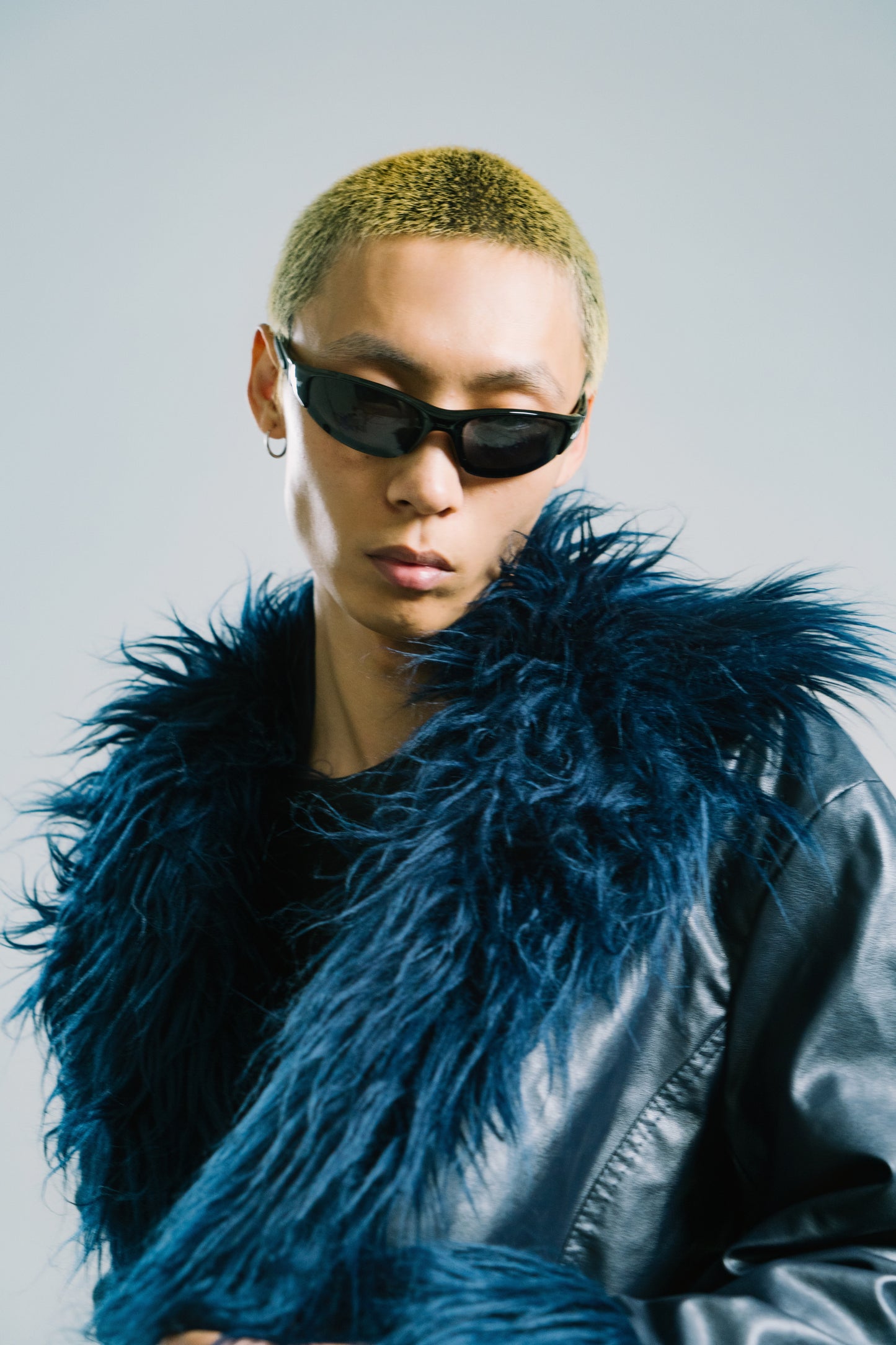 Long fur imitation fur coat