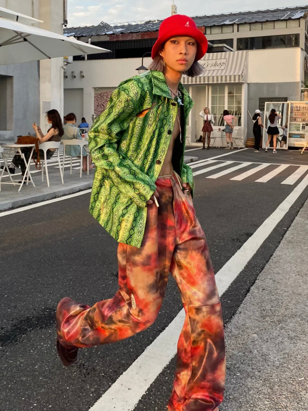 Python pattern hollow coat