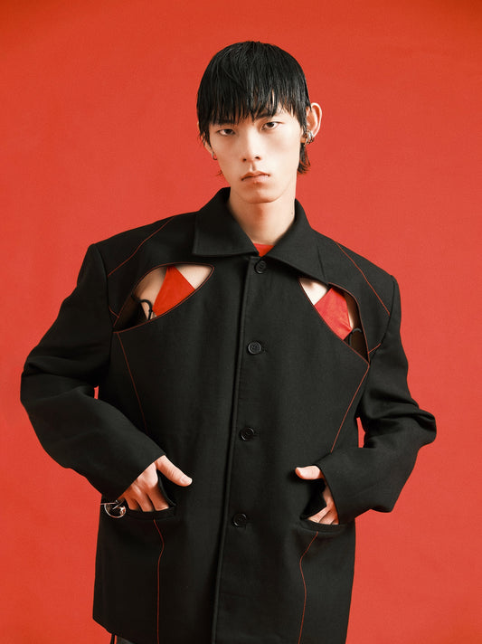 Python pattern hollow coat