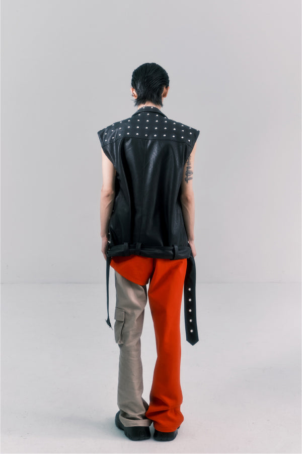 Riveted silhouette punk vest